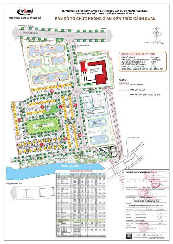 Bản đồ quy hoạch chi tiết dự án Cityland Riverside Quận 7